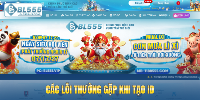 Các lỗi thường gặp khi tạo ID