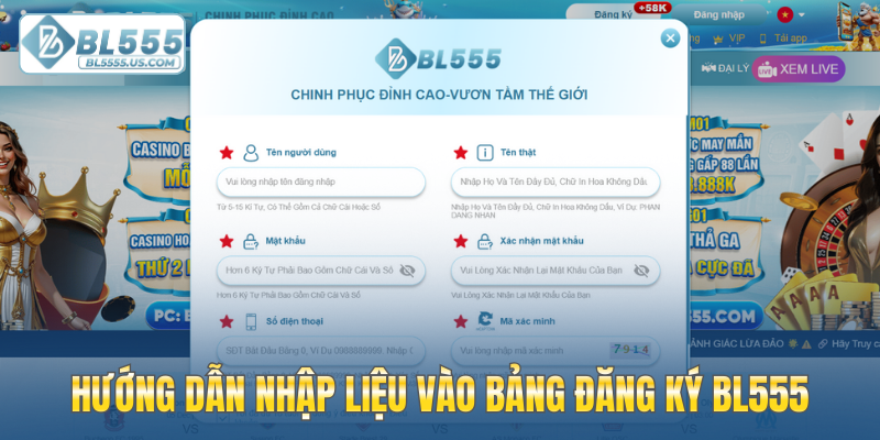 Hướng dẫn nhập liệu vào bảng đăng ký BL555
